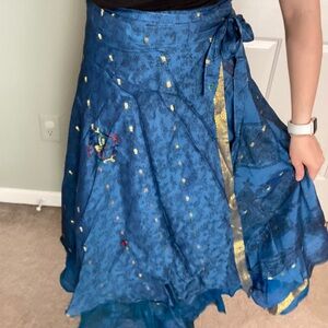 Blue wrap skirt from Spain